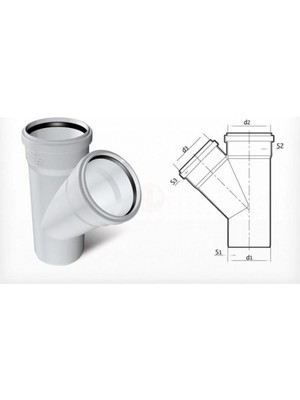 Fırat Boru Pvc Tek Çatal 110/110*45°