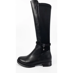 Aktaş Ayakkabı Kadın Siyah Taş Detaylı Su Geçirmez Çizme