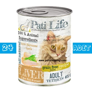 Pati Life Ciğer Etli Kedi Maması Konserve 415 gr 24 Adet