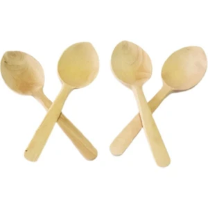 M-10 Kayın Oyun Kaşığı  Takım ( 4 Adet) El Yapımı