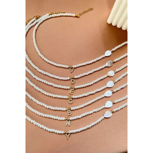 Sose Moda E Harfli Incili Tasarım Kolye