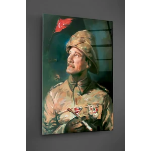 Atatürk Askeri Üniforma Cam Tablo