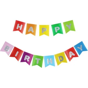 Happy Bırthday Yazı Rengarenk / Gümüş Banner