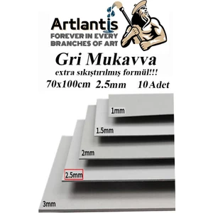 Mukavva Gri 2.5 mm 70X100 cm 10 Adet Sert Karton Ekstra Sıkıştırılmış 70*100 Mukavva Gri Renkli 10 Adet