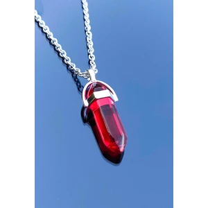 Trend Collection Kırmızı Akik Doğal Taş Kristal Kadın Kolye