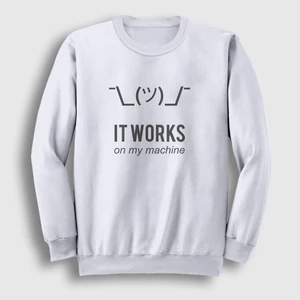 Unisex Beyaz It Works Developer Yazılımcı Sweatshirt