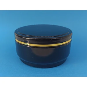 Demet Home 1 Adet Siyah Lüx Şeritli Boş Kozmetik-Pomat-Krem-Hobi Kutusu Plastik Krem Kavanozu 25-30-50-100-150 ml Seçenekli