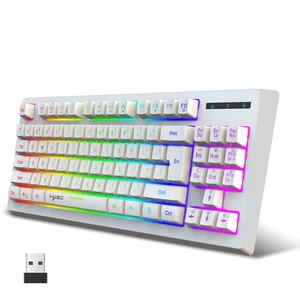 L100 Kablosuz Rgb Mekanik Klavye - Beyaz (Yurt Dışından)