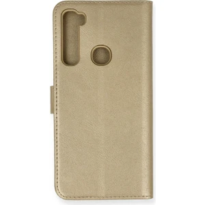 Xiaomi Redmi Note 8 Kılıf Trend S Plus Kapaklı Kılıf - Gold