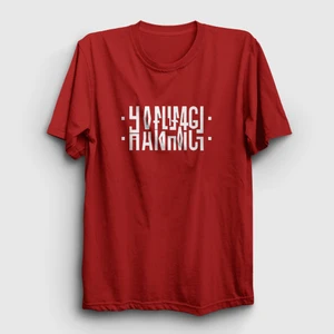 Unisex Kırmızı Hanımcı Katlamalı Gizli Yazılı T-Shirt