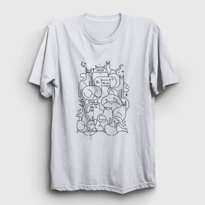 Unisex Beyaz Cats Everywhere Kedili T-Shirt