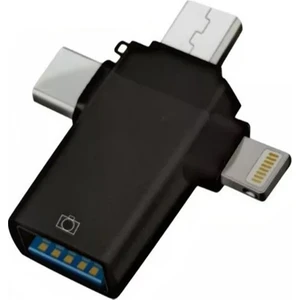 3in1 USB 3.0 Hızlı Lightning Type-C ve Micro USB Otg Adaptör - AL3534