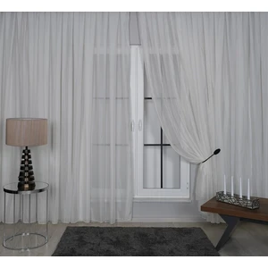 Elegante Pilesiz Düz Tül Perde Krem