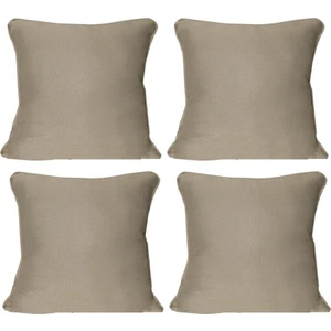 4'lü  İsle Keten Görünümlü Fitilli Kırlent Kılıfı Krem