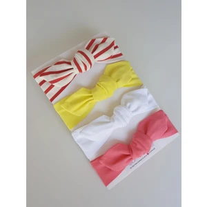Swan Butik Çocuk  Bebek Bandana Seti 4'lü Mint Yeşili Pembe Dalgalı Somon Kiremit