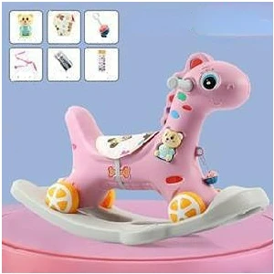 Sallanan Truva Atı Çocuk Sallanan At Bebek Bebek Çift Kullanımlı Kaygan Araba   (Yurt Dışından)