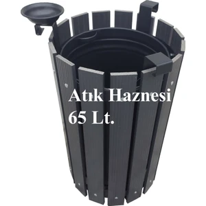 Kompozit Yuvarlak Çöp Kovası Sç12 G Antrasit (65 Lt.)