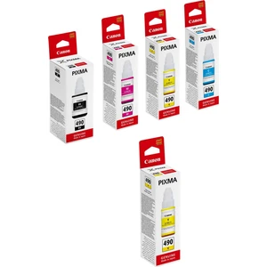 GI-490 Pixma G3411 4 Renk Orjinal Mürekkep Seti + 1 Sarı Hediye 