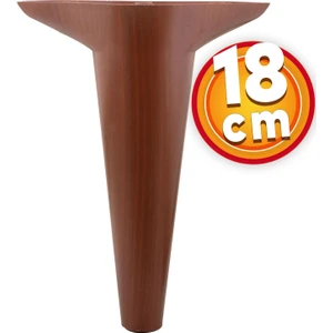 Lüks Mobilya Kanepe Sehpa Puf Koltuk Ayağı 18 cm Kahverengi Ahşap Desenli Baza Ayak