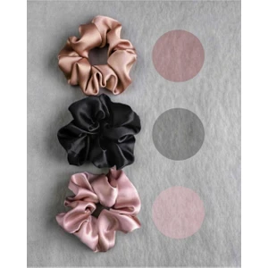 Eylül'ün Takısı Kadın 3 ' Lü Saten Saç Lastik Toka Seti TK0015