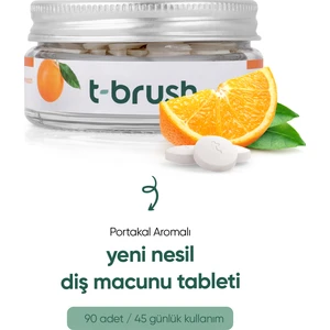 Portakallı  Doğal Diş Macunu Tableti - Florürsüz - Glutensiz - Vegan - 90 Tablet