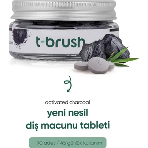 Diş Aktif Kömürlü Doğal Diş Macunu Tableti - Florürlü - Glutensiz - Vegan - 90 Tablet