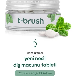Nane Aromalı Doğal Diş Macunu Tableti - Florürsüz - Glutensiz - Vegan - 90 Tablet