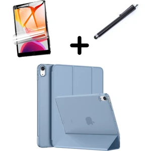 Apple iPad 10. Nesil 2022 10.9 Kılıf Set Pu Deri Smart Tablet Kilifi Ekran Koruyucu + Kalem