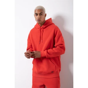 Oversize Cepli Kapüşonlu Sweatshirt Ice Red