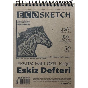 Eco Sketch Spiralli Eskiz Defteri A5 - 50 Yp FLX-822197