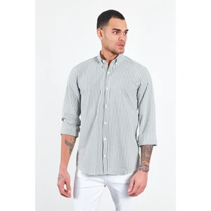 Haki Erkek Çizgili Gofre Gömlek | ME23S112237