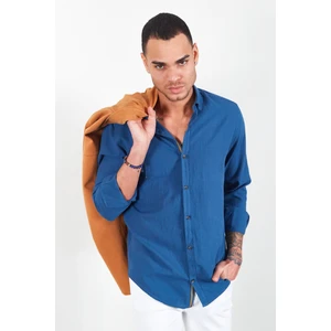Indigo Uzun Kol Erkek Gömlek | MES111871-01