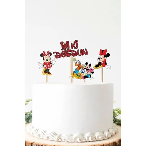 Neşeli Günlerim Minnie Mouse Pasta Süsü Kalın Kağıt