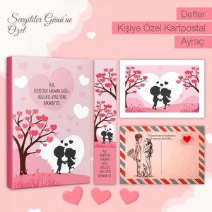 Halk Kitabevi Kartpostallı Hediye Seti - Aşk Meyvesi 128 Sayfa Defter 1 Kartpostal 1 Ayraç