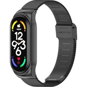 Xiaomi Mi Band 7 Uyumlu Metal Hasır (Klipsli) Yüksek Kalite Kordon Kayış