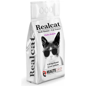 Real Cat Pudra Kokulu Topaklaşan Bentonit Kedi Kumu 20 L