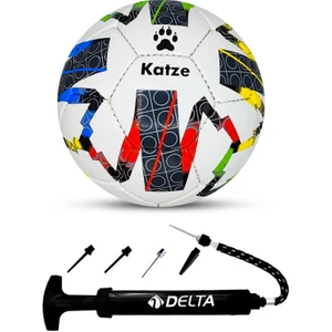 Katze El Dikişli Premium Futbol Topu  ve Top Pompası Seti Halı Saha Topu Maç Topu Profesyonel