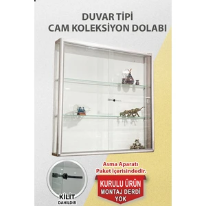 - Camlı Vitrin - Cam Dolap - Camlı Koleksiyon Vitrini - Duvar Tipi - Kupa Dolabı (Kurulu ve Kullanıma Hazır Gönderilmektedir.)  - D001