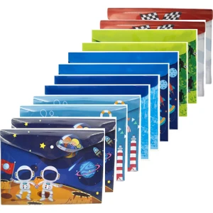 A4 Baskılı Çıtçıtlı Dosya 12 Adet Erkek Desenler ile Renkli ve Eğlenceli Kullanım