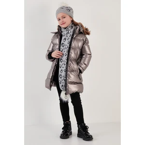 Peluş Astarlı Yakası Suni Kürklü Çıkarılabilir Kapüşonlu Kışlık Mont Kız Çocuk Mont 5761908