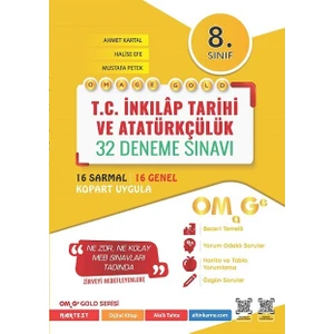Nartest Yayınevi 8. Sınıf Omage Gold T.C. İnkılap Tarihi ve Atatürkçülük 32 Deneme Sınavı