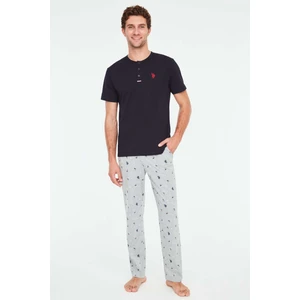 U.S. Polo Assn.   Erkek Lacivert Patlı Pijama Takımı