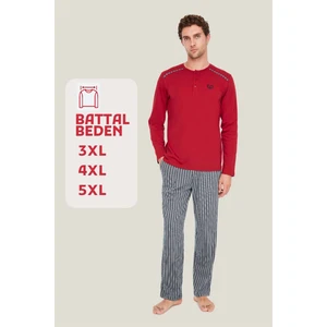 Mod Collection - Erkek Bordo Battal Pijama Takımı