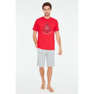 Mod Collection - Erkek Kırmızı T-Shirt Şort Takımı 3819