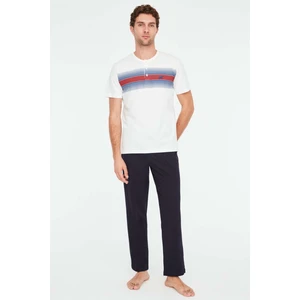 Mod Collection - Erkek Ekru Patlı Pijama Takımı