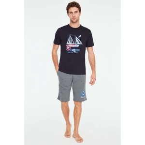 Mod Collection - Erkek Lacivert T-Shirt Şort Takımı