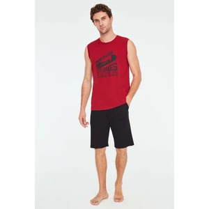 Mod Collection - Erkek Bordo Atlet Şort Takımı