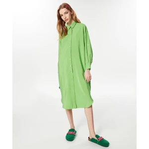 Kuşaklı Gömlek Elbise