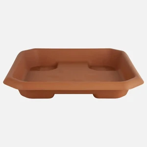 Serinova Hisar No3 Kahverengi Saksı Tabağı Altlığı Plastik Alt Tabak Su Haznesi Altlık 31,5cm