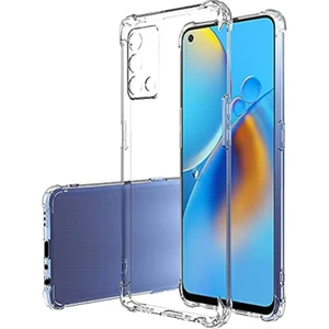 Caseworld Oppo A74 Uyumlu Kapak Kamera Korumalı Şeffaf Airbag Antishock Köşe Korumalı Silikon Kılıf